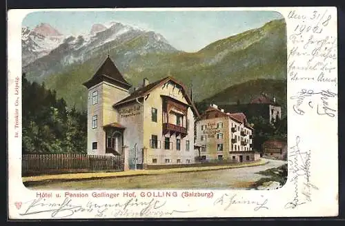 AK Golling /Salzach, Hôtel u. Pension Gollinger Hof