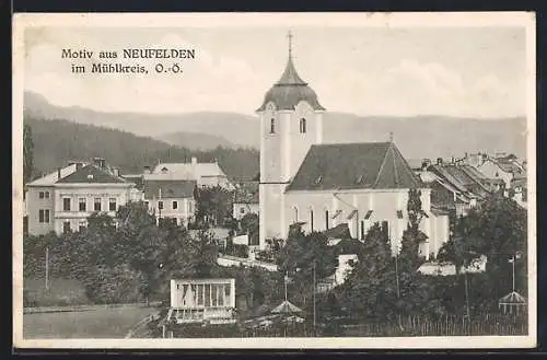 AK Neufelden, Ortsansicht mit Kirche