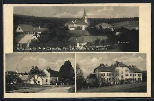 AK Unter Olberndorf, drei Motive der Ortschaft