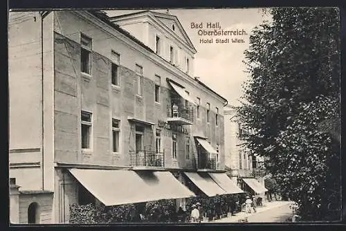 AK Bad Hall, Teilansicht mit Hotel Stadt Wien