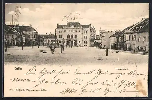 AK Tulln, Hauptplatz mit Dreifaltigkeitssäule