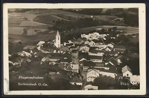 AK Sarleinsbach /O.-Oe., Totalansicht vom Flugzeug aus