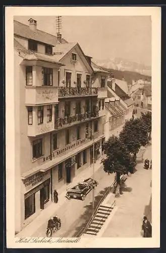 AK Mariazell, Hotel Surböck, Strassenpartie