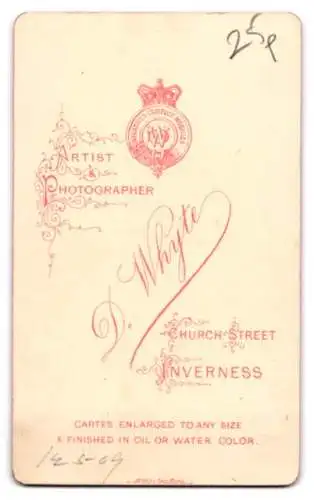 Fotografie D. Whyte, Inverness, Church Street, Portrait eines Herrn mit Bart