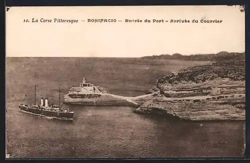 AK Bonifacio, Entrée du Port, Arrivée du Courrier