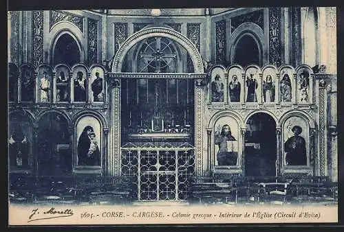 AK Cargèse /Corse, Colonie grecque, Intérieur de l`Église