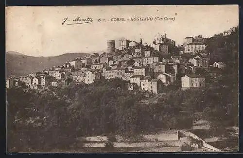 AK Rogliano / Corse, Blick auf das Bergdorf