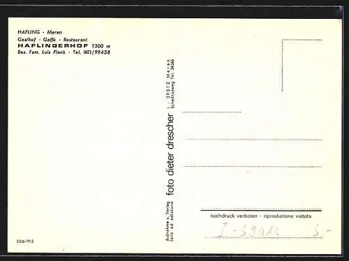 AK Hafling, Gasthof-Gaffè-Restaurant Haflingerhof