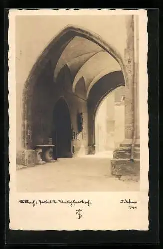 Foto-AK Adalbert Defner: Portal der Stadtpfarrkirche