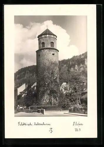 Foto-AK Adalbert Defner: Hall, Strassenpartie mit Turm