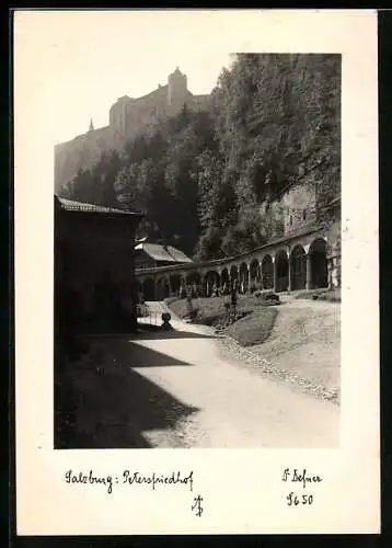 Foto-AK Adalbert Defner: Salzburg, Partie am Petersfriedhof