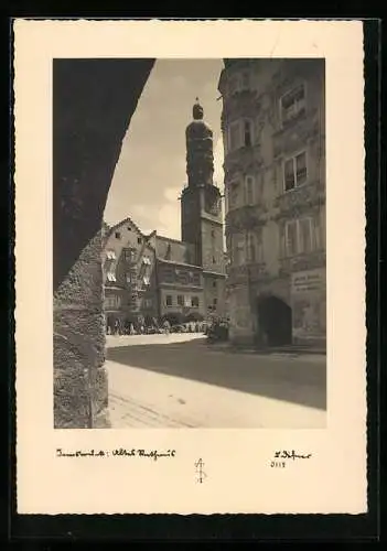 Foto-AK Adalbert Defner: Innsbruck, Strassenpartie am alten Rathaus