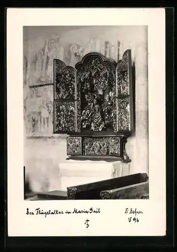 Foto-AK Adalbert Defner: Maria Gail, Der Flügelaltar in der Wallfahrtskirche