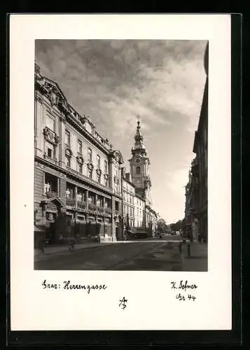 Foto-AK Adalbert Defner: Graz, Kreditanstalt in der Herrengasse