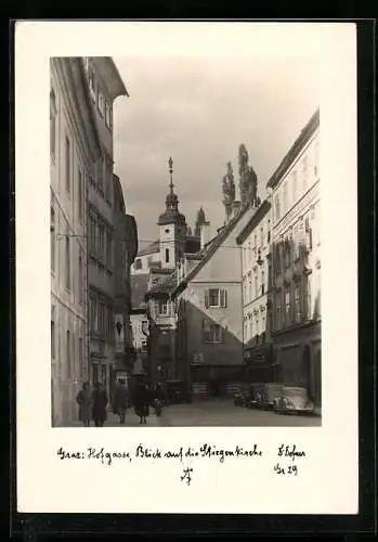 AK Graz, Hofgasse mit Blick auf die Stiegenkirche