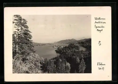 Foto-AK Adalbert Defner: Wörthersee, Ausblick vom Pyramiden-Kogel