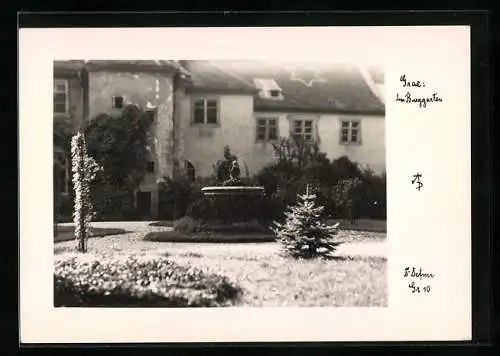 Foto-AK Adalbert Defner: Graz, Partie im Burggarten