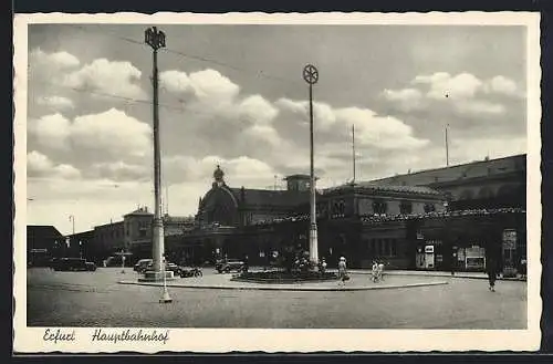 AK Erfurt, Hauptbahnhof, Strassenseite