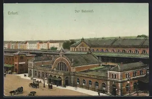 AK Erfurt, Der Bahnhof aus der Vogelschau