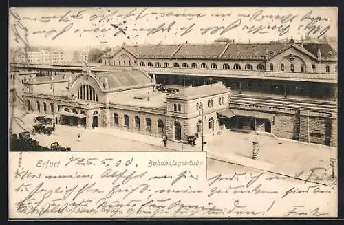 AK Erfurt, Blick auf den Bahnhof