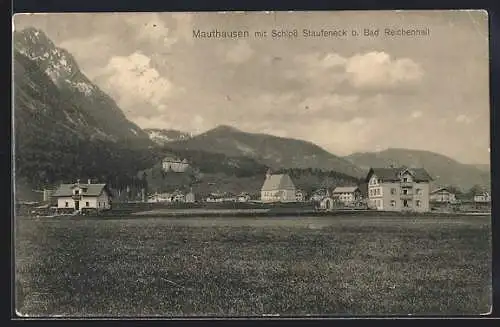 AK Mauthausen /Bad Reichenhall, Ortspanorama mit Schloss Staufeneck
