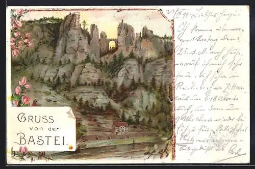 Lithographie Bastei, An der Bastei