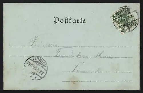 Mondschein-AK Bonn, Marktplatz, von oben gesehen