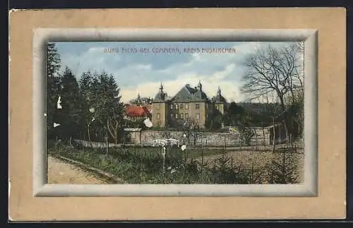 Passepartout-AK Commern /Kr. Euskirchen, Burg Eicks mit Umgebung