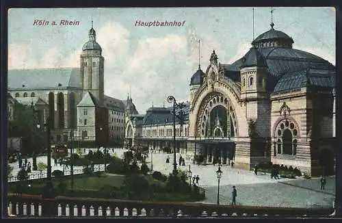 AK Köln a. Rh., Hauptbahnhof mit Anlagen und Vorplatz