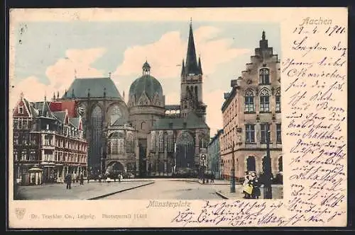 AK Aachen, Blick auf Münsterplatz