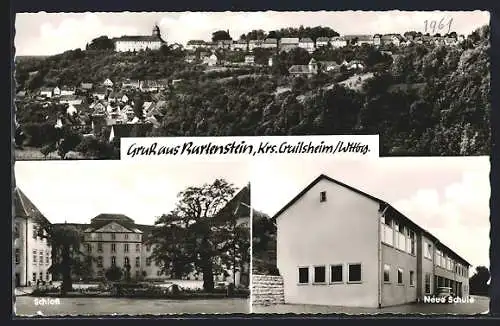 AK Bartenstein, Neue Schule, Schloss und Gesamtansicht