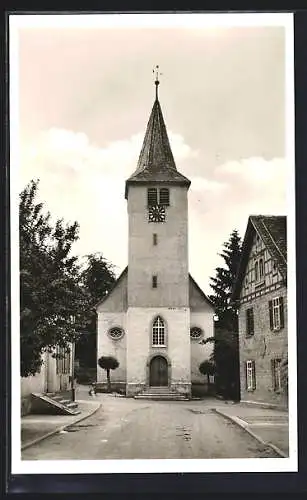 AK Grossvillars, Frontalansicht der Kirche