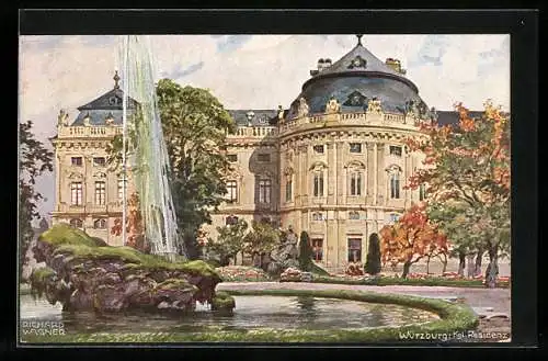 Künstler-AK Würzburg, Kgl. Residenz