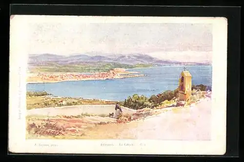 Künstler-AK Ernest Lessieux: Antibes, Le Golfe