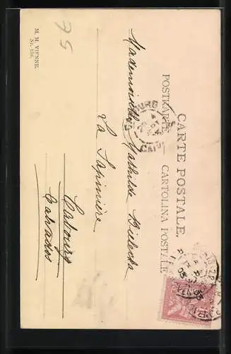 Künstler-AK Wichera, M. Munk Nr. 138: Mädchen mit Weidenzweigen und Osterhasen