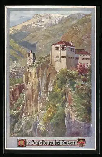 Künstler-AK E.F. Hofecker: Deutscher Schulverein Nr. 334: Die Haselburg bei Bozen