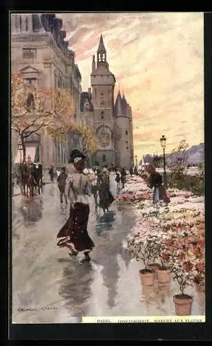 Künstler-AK Georges Stein: Paris, Conciergerie, Marché aux Fleurs