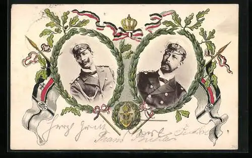 AK Prinz Heinrich von Preussen und Kaiser Wilhelm II.