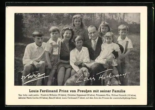 AK Prinz Louis Ferdinand und Grossfürstin Kyra von Russland mit ihren Kindern