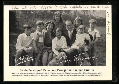 AK Prinz Louis Ferdinand und Grossfürstin Kyra von Russland mit ihren Kindern