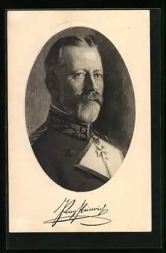 AK Prinz Heinrich von Preussen in Uniform im Passepartout-Rahmen