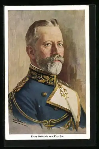 Künstler-AK Prinz Heinrich von Preussen in Uniform mit Bruststern