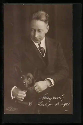 AK Wieringen, Kronprinz Wilhelm von Preussen mit seinem Hund 1921