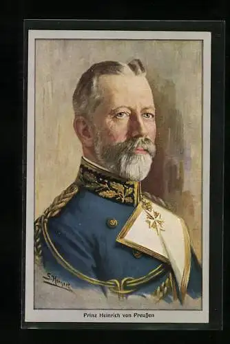 Künstler-AK Prinz Heinrich von Preussen in Uniform mit Bruststern