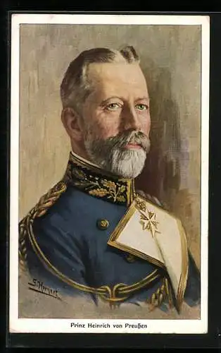 Künstler-AK Prinz Heinrich von Preussen in Uniform mit Bruststern