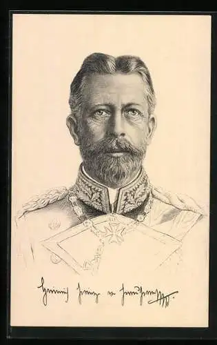 Künstler-AK Prinz Heinrich von Preussen in Uniform