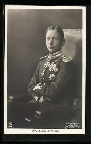 AK Prinz Joachim von Preussen als junger Mann in Uniform