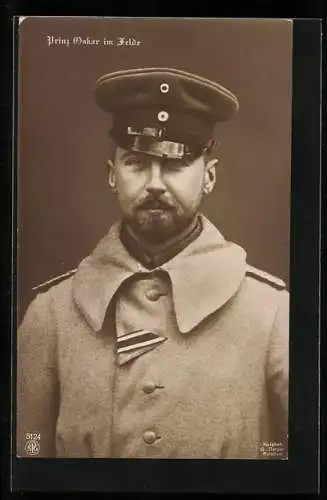 AK Prinz Oskar von Preussen in Feldgrau