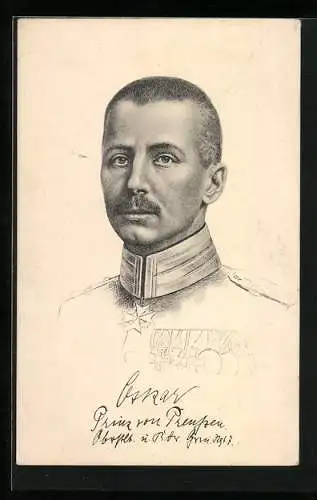 Künstler-AK Portrait Prinz Oskar von Preussen