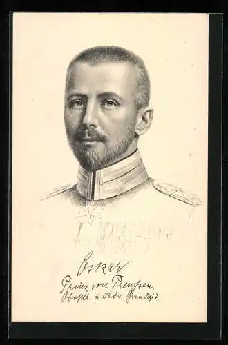 Künstler-AK Portrait Prinz Oskar von Preussen